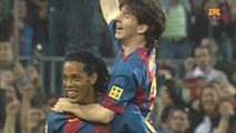 Combinação letal! Barça relembra lances da dupla Messi e Ronaldinho