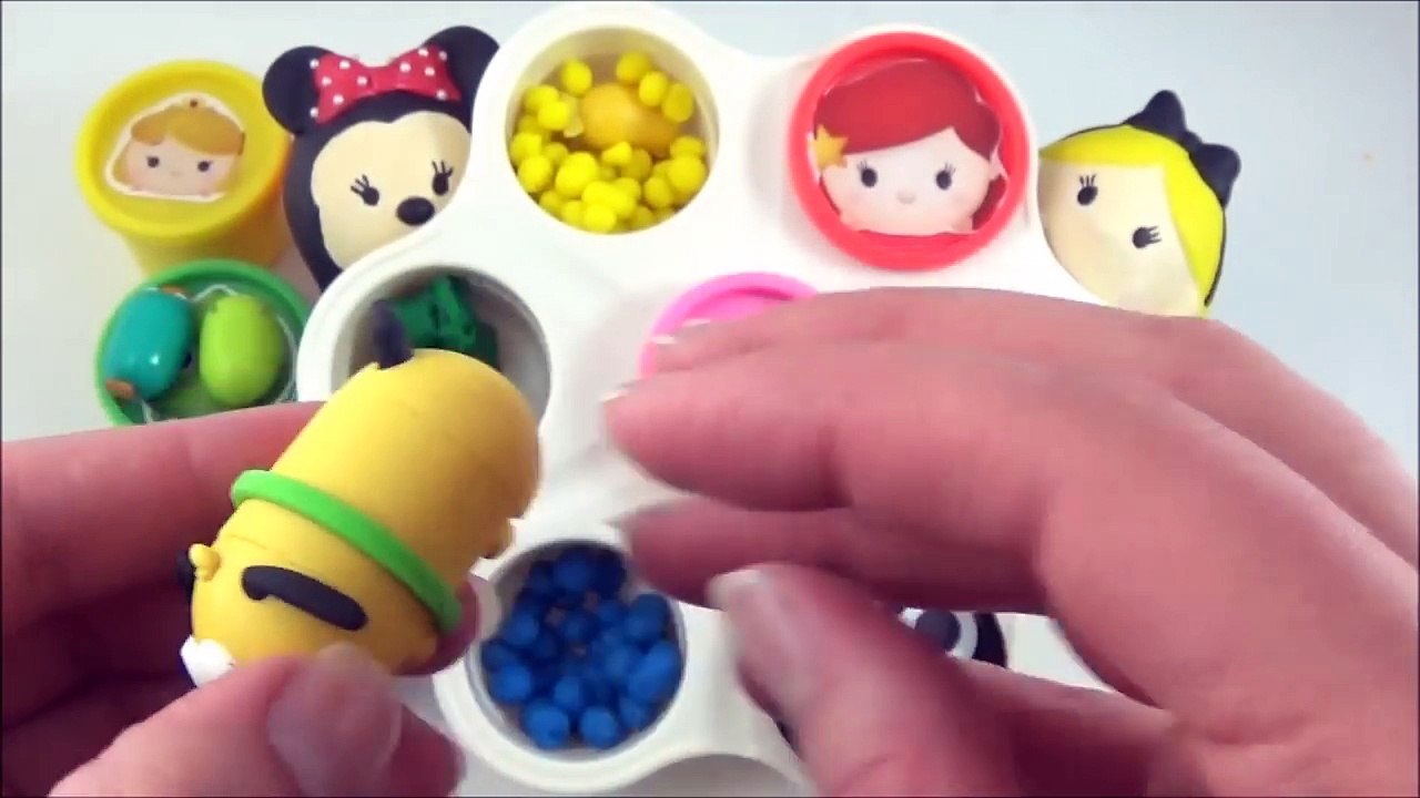 LEARN COLORS with Disney Tsum Tsums! Play doh Toy Surprise Cans, Disney ツムツム Toys-b4IAERtgkec