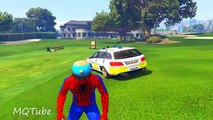 GOOD Policeman Spiderman Cartoon with Police MERCEDES Cars Cartoon for Kids and Nursery Rhymes Songs