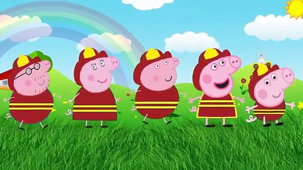 Nursery Rhyme From YOUTUBE Peppa Pig Firefighter Costume Party Finger Family Nursery Rhymes Kids S
