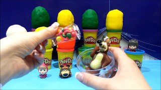 Masha and the Bear NEW 2016 Play Doh Surprise Eggs Toys Маша и Медведь Сюрприз Игрушки-Qtb4k8U-lAw