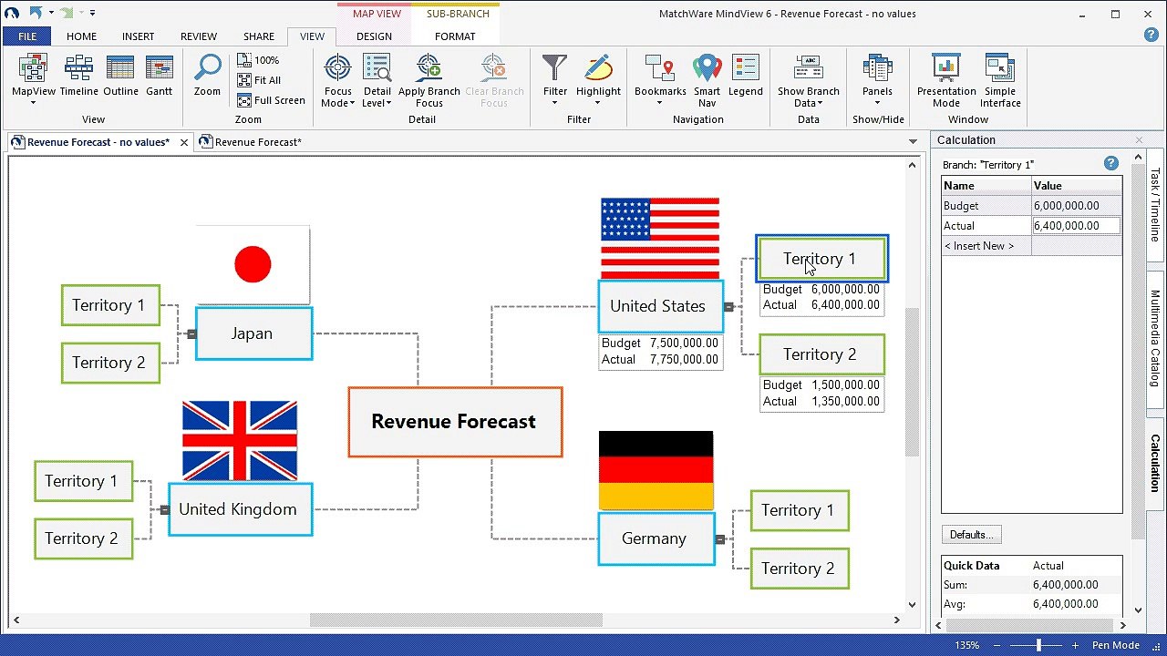 MindView 6 - Calculation Feature and Excel Export Tutorial