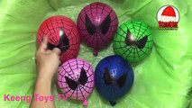 ✔5 Giant wet Balloons Colors Spiderman - Learn Colours Balloon Finger Family Nursery Compi