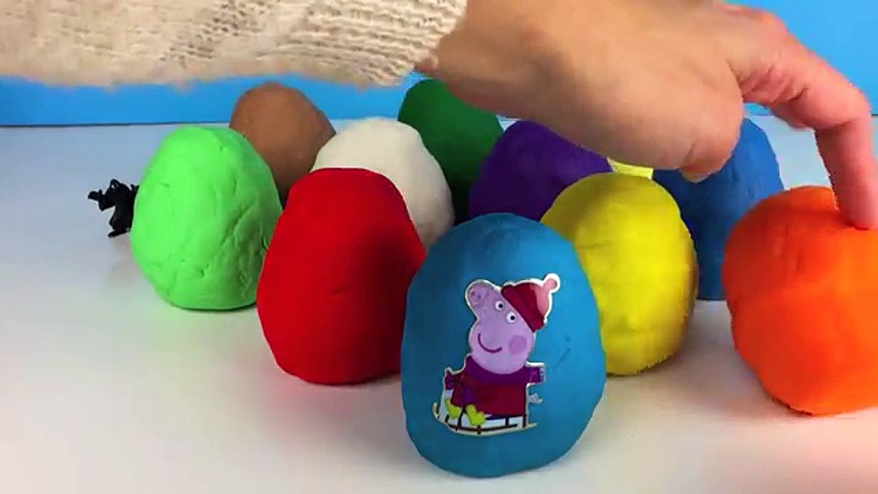 Играть Doh Яиц Свинка Пеппа Сюрприз Яйца Большой Герой 6 Покемонов Смурф Миньоны Наизнанку Дисней Игрушки Видео