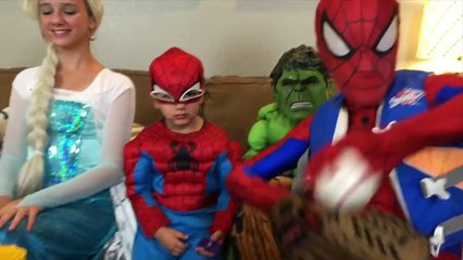 Spiderman vs Venom Superhero in real Life Frozen elsa w/ Joker-Spiderman Play Soccer vs Ve