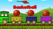 Trains for childrens Kids, Baby For learning SPORTS ball types - Educational video for childrens