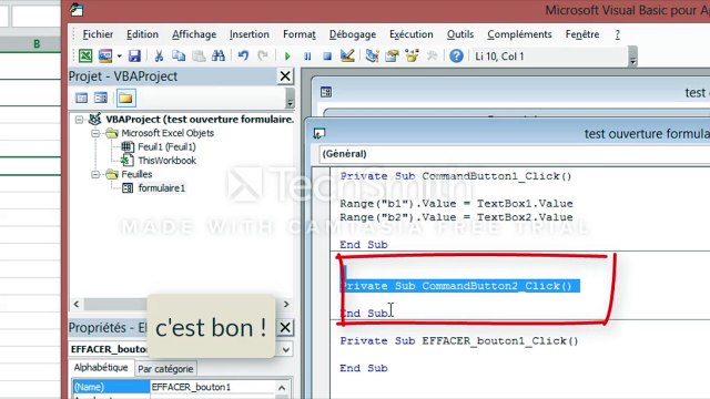 EXCEL CREATION D'UN bouton effacer (VBA)