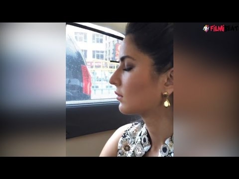 Katrina Kaif sleeping in car in the most weird manner, Watch video | Filmibeat