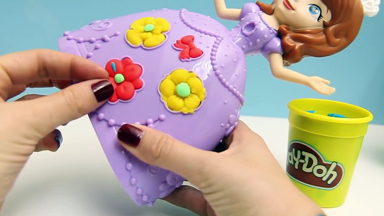 PLAY DOH Sofia The First Tea Party Set Disney Princess Royal Playdough Toy Videos