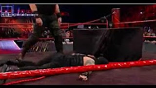 Roman Reigns breaks the ropes of the ring - Roman reigns vs Braun Strowman WWE Raw 27 February 2017