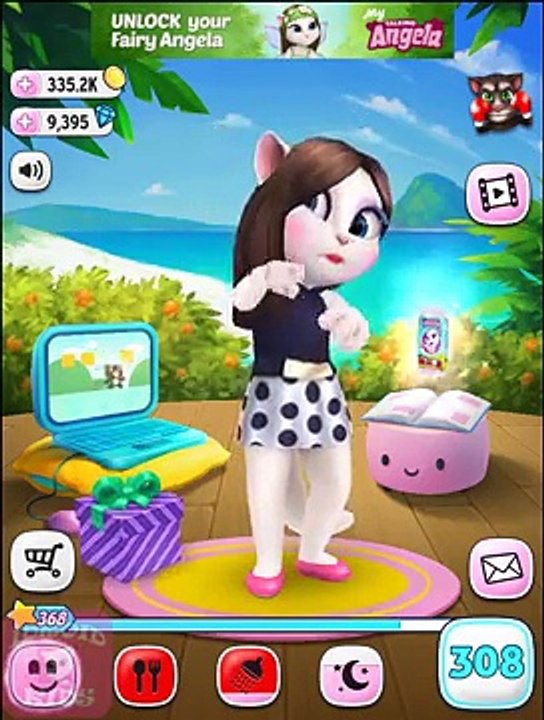 My Talking Angela Halloween Costume VS Christmas Costume