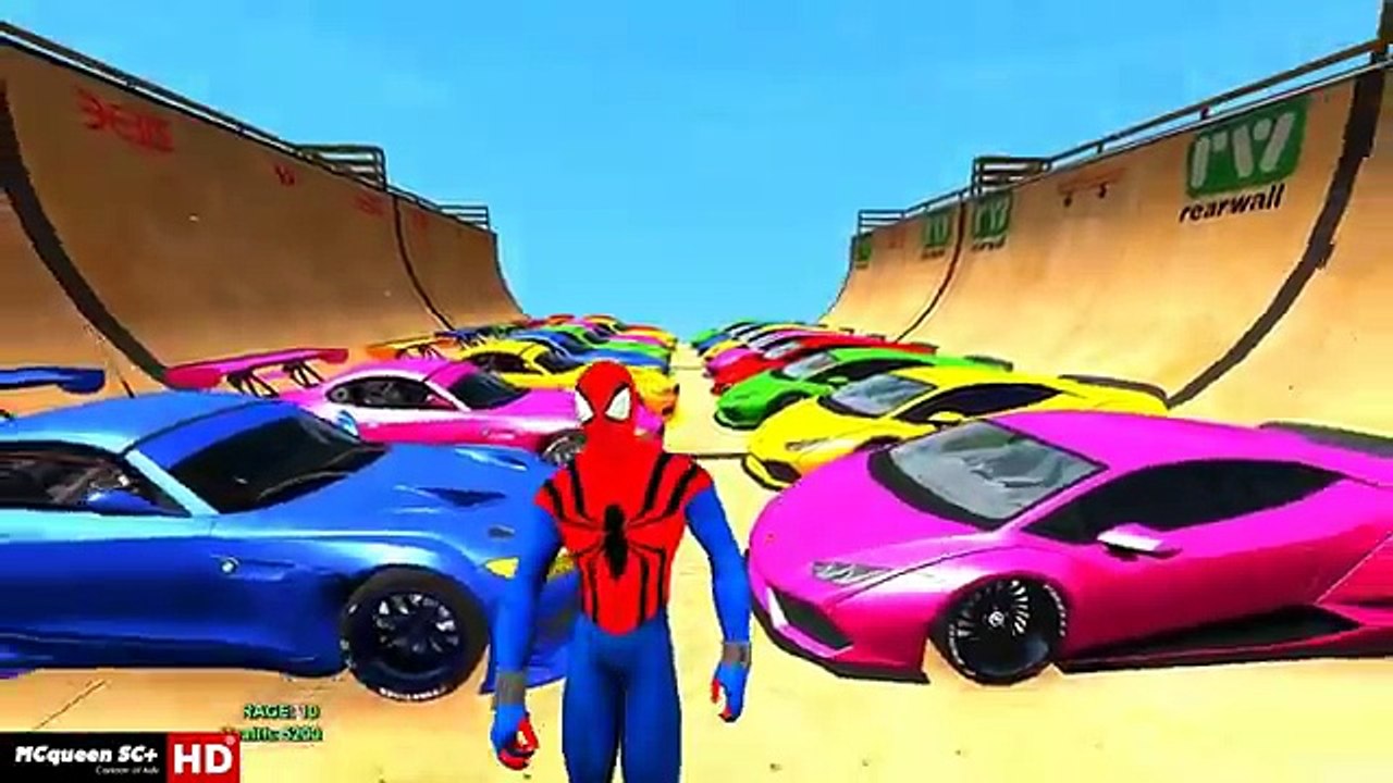 Offroad Color Cars and Spiderman Cartoon + Mickey Mouse and IronMan with More Nursery Rhymes - P2