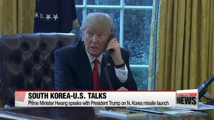 Prime Minister Hwang speaks with President Trump on N. Korea missile launch