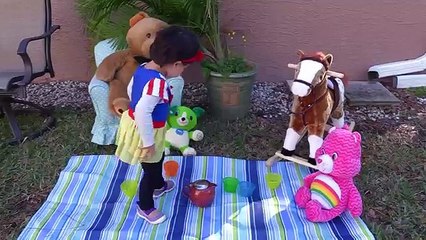 Snow White Baby & Maleficent tea party? w/ Minion, Vampire, Frozen Elsa, Catwoman