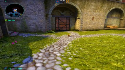 CSGO: Chickens gets scared when you jump over them.