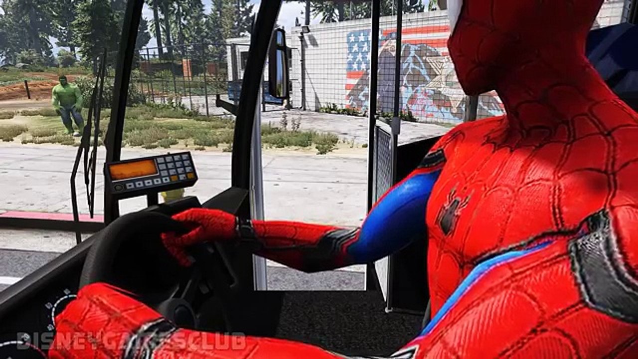 Wheels On The Bus Hulk Spiderman Frozen Elsa Anna Mickey Mouse (Nursery Rhymes - Songs For Kids)