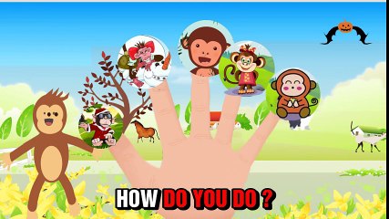 Curious George  The Finger Family Song  Songs For Children [SD, 854x480]