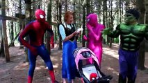 Is Frozen Elsa Kissing Kristoff?! w/ Spiderman Pink Spidergirl Hulk Anna Balloon Prank Sup