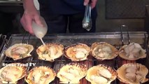 Japanese street food is cooked by the Japanese abalone - seafood delicious lobster