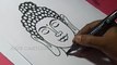 How to Draw Lord Buddha Line Drawing