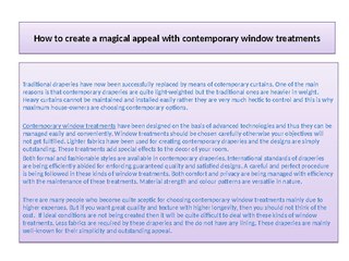 How to create a magical appeal with contemporary window treatments