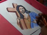 How to Draw Jesus Christ with Cross Color Drawing