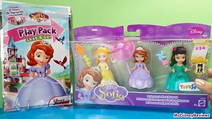 Disney Junior Princess Sofia the First & Princess 3-Friend Pack Dolls & Play Pack Grab n Go Surprise