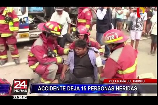 VMT: accidente vehicular deja 15 personas heridas