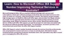 Microsoft Office 365 Support Number Improving Technical Services in Australia