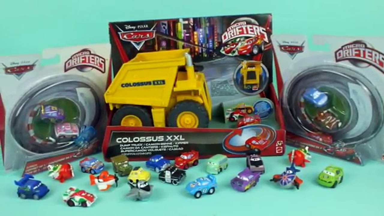 DISNEY PIXAR CARS COLOSO XXL DUMP TRUCK COME MICRO DRIFTERS!!