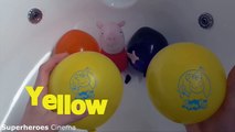 Peppa Pig Face Wet Balloons Colors - TOP Learn Colours Balloon Fi