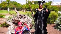 Rosa Elsa y Spiderman vs Maléfica Congelado Elsa del Nuevo Poder de la Diversión Superhéroe en la Vida Real