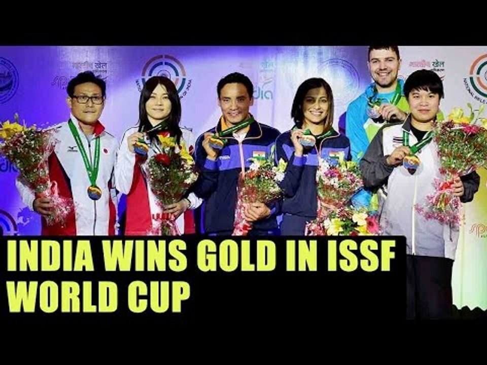 ISSF World Cup: Jitu Rai, Heena Sidhu win gold in mixed event, Ankur bags silver | Oneindia News