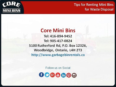 Tips for Renting Mini Bins for Waste Disposal
