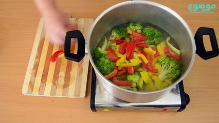 المعكرونة بالكريمة والخضار