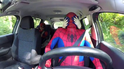 Spiderman vs Pink Spidergirl Pregnant Dancing in a Car - Superhero Funny Movie in Real Lif