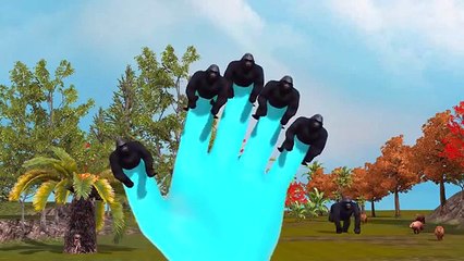 Animación en 3D de Colores Gorila Dedo de la familia de Animales de Dinosaurios Daddy Dedo de la familia Rimas para