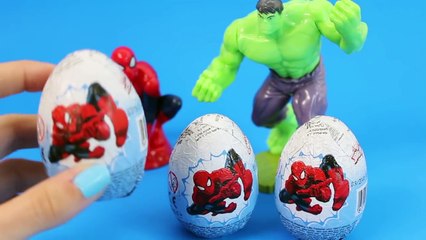 Spiderman surprise eggs toy videos juguetes Hombre araña huevos sorpresa
