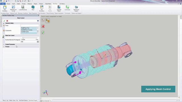 SimClaim-Stress Analysis of a Shock Absorber