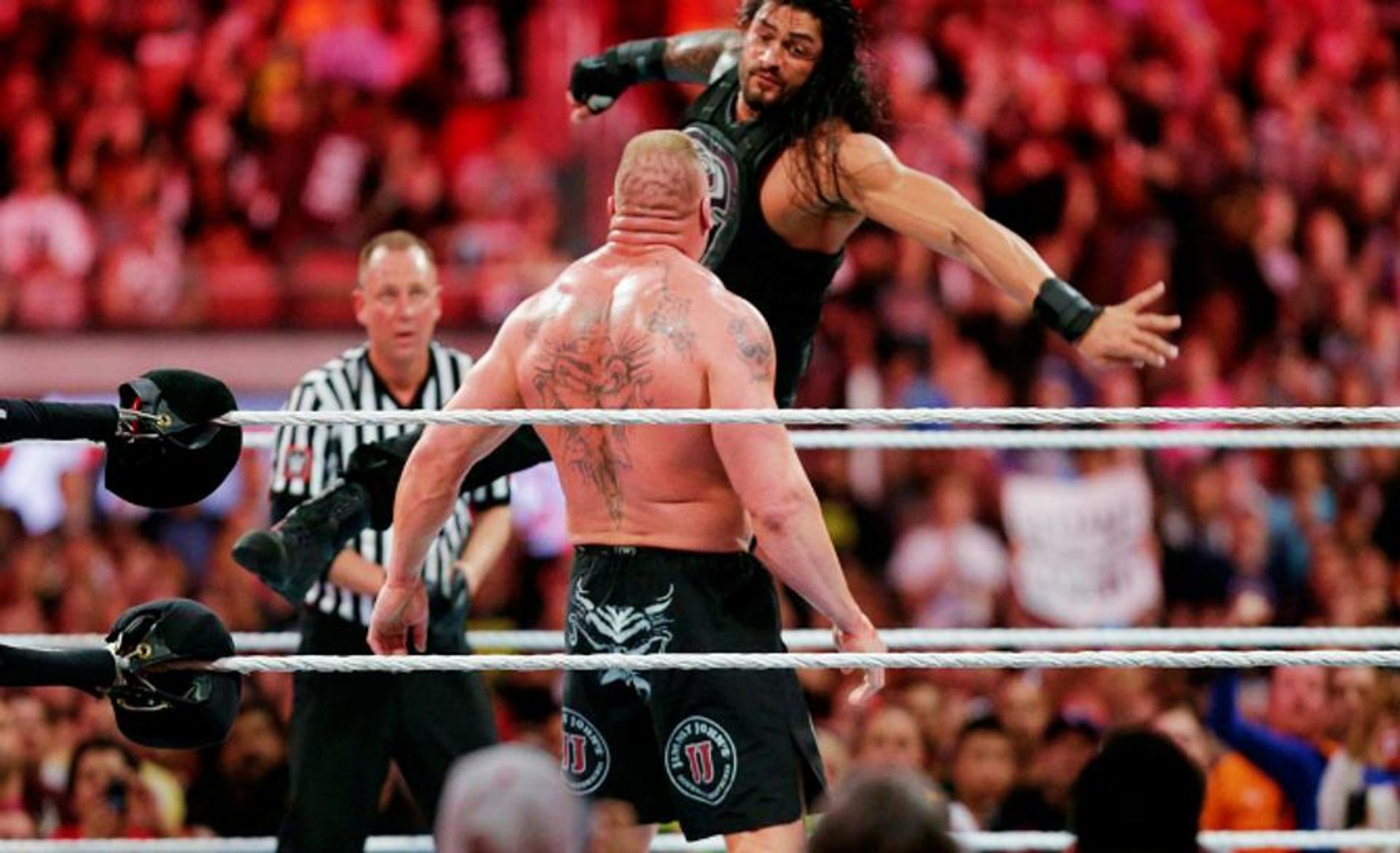 Raw 2017 Goldberg Vs Roman Reigns Vs Brock Lesnar Vs Braun