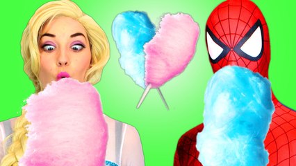 Download Video: Spiderman & Frozen Elsa vs Maleficent & Poison Ivy! w_ Pink Spidergirl Joker Anna & Cotton Candy -)