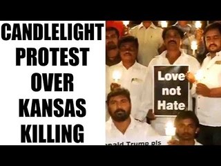 Bengaluru residents stage candlelight vigil over Kansas killing: Watch video | Oneindia News