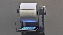 This ingenious toilet paper tray will keep your iPhone safe in the bathroom