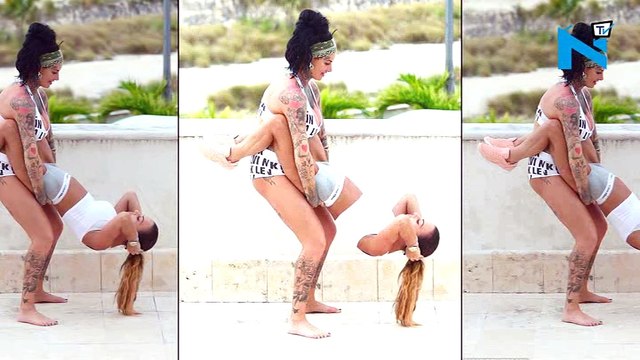 Jemma Lucy shares a smooch with Chantelle Connelly as they get up close and personal