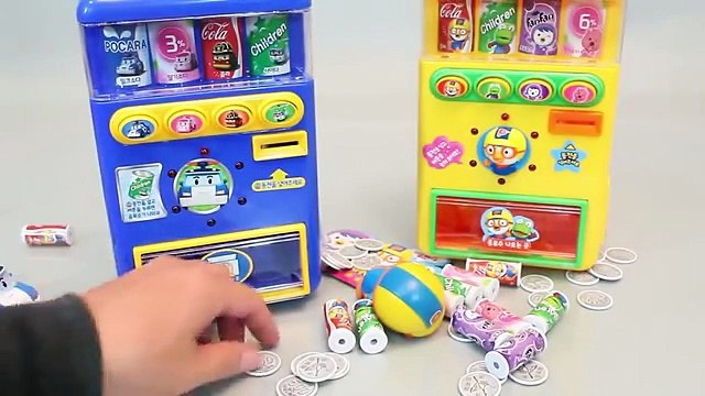 Пингвиненок Пороро Робокар Поли Автоматы По Продаже Напитков Учим Цифры Цвета Играть Doh Яиц С Сюрпризом Игрушки В