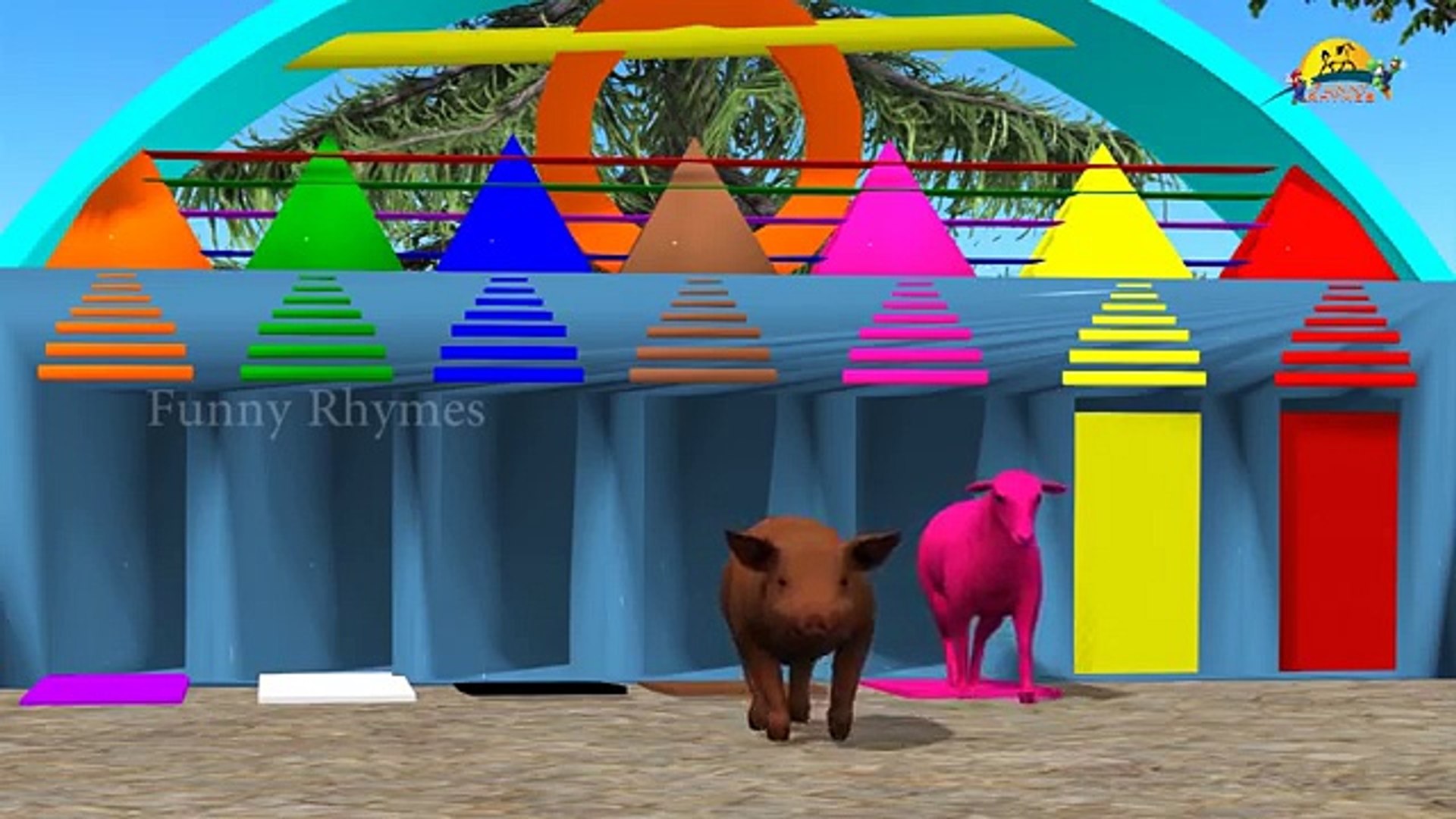 ⁣3D животные учить цвета с цветом дверей || изучать домашних животных, цвета для малышей и детей