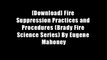 [Download] Fire Suppression Practices and Procedures (Brady Fire Science Series) By Eugene Mahoney