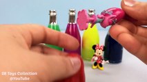 Learn Colors Gooey Slime Surprise Toys Bottles Minnie Mouse Ariel Pikachu Spiderm