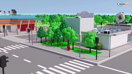 3D Çizgi Film | Polis arabası e trafik işaretini öğretiyor