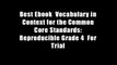 Best Ebook  Vocabulary in Context for the Common Core Standards: Reproducible Grade 4  For Trial